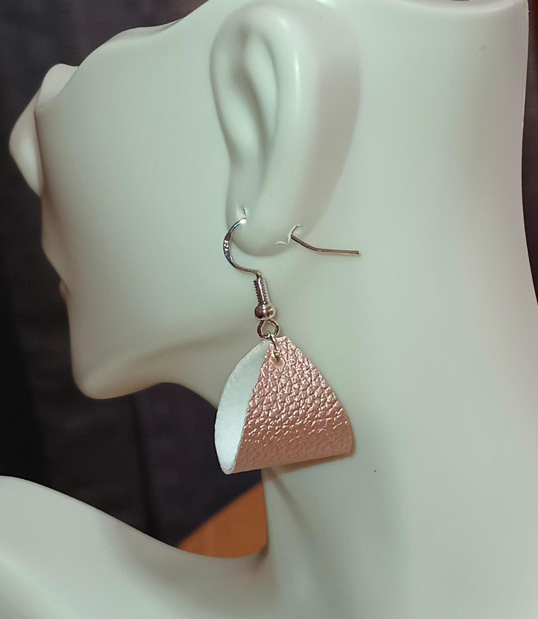 Faux Leather Fashion Earring -peach