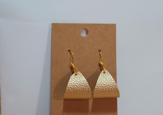 Faux Leather Fashion Earring - shiny brown